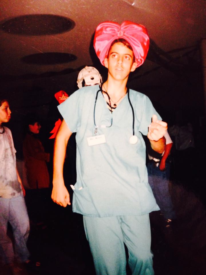 Brandon rocking out at a Halloween dance in high school. Quite the genetic freak huh?