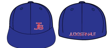 Get this flex fit flatbill now in Royal Blue with a White/Red Embroidered JTS logo on the front and Juggernaut on the back. 