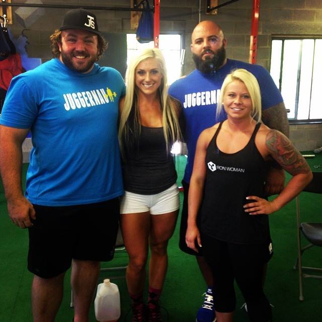 Chad and Brandon with TeamJTS' athlete Caitlyn Trout and a clinic attendee after a recent event. 